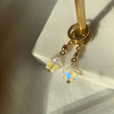 Star huggie hoops - Starburst Huggie Earrings - Glass star earrings